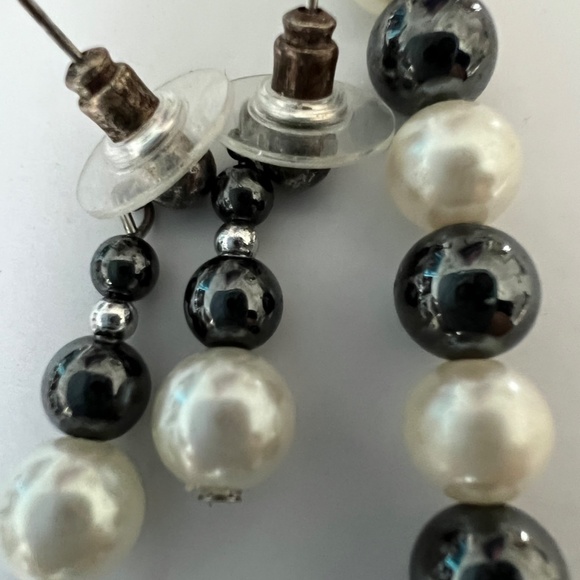 Vintage Faux Glass Pearls necklace Earrings - Picture 8 of 10